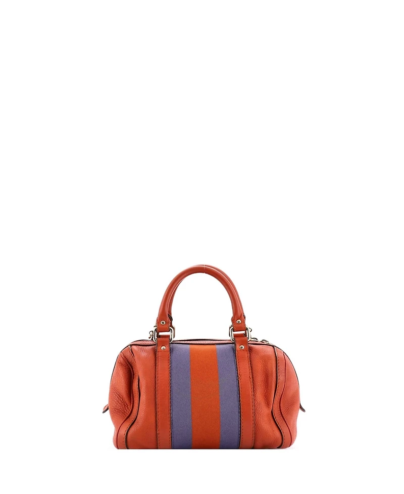 Pre-Owned Gucci Small Vintage Web Boston Bag Leather