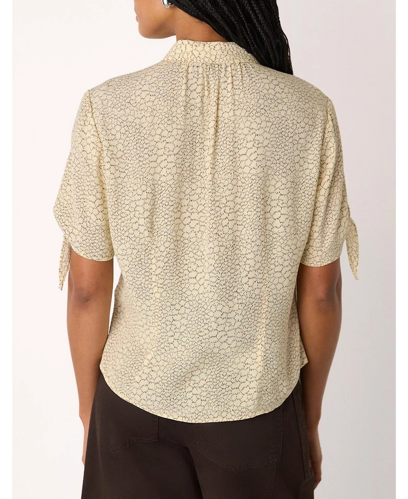 Whistles Women's Dashed Marks Tie Sleeve Shirt