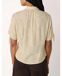 Whistles Women's Dashed Marks Tie Sleeve Shirt