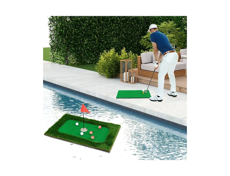 Hongge Floating Golf Green for Pool with 6 Golf Balls and Flag
