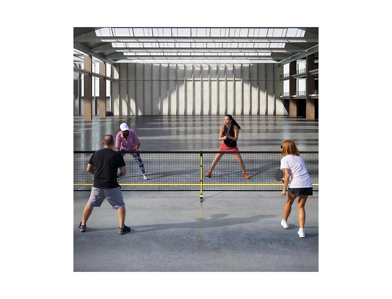 Hongge 22 Ft Portable Pickleball Net with 6 Lockable Wheels and Carry Bag