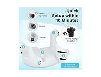 Hongge Giant Inflatable Swan Floating Island 4-Person Pool Float with 4 Cup Holders