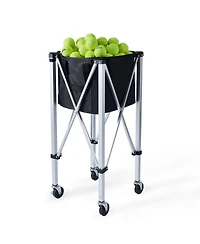 Mecale Tennis Ball Hopper Cart Holds 150 Balls, Aluminum Frame with Wheels and Removable Bag