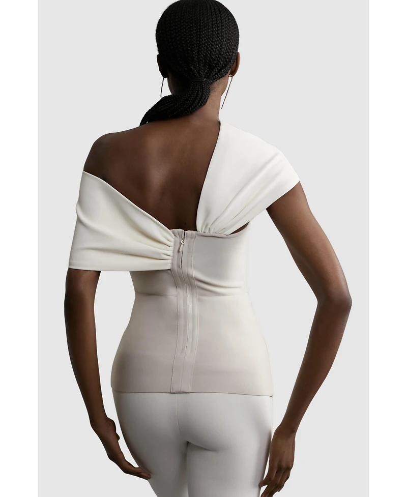 Karen Millen Women's Figure Form Asymmetric Knit Top