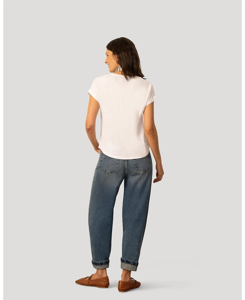 Cable & Gauge Women's Smocked Shoulder Tee