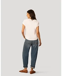 Cable & Gauge Women's Smocked Shoulder Tee