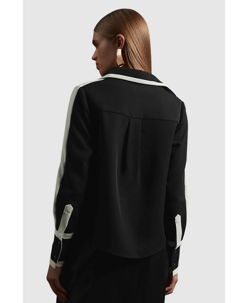 Karen Millen Women's Colour Block Twill Woven Shirt