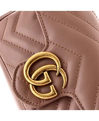 Pre-Owned Gucci Mini Gg Marmont Flap Bag Matelasse Leather