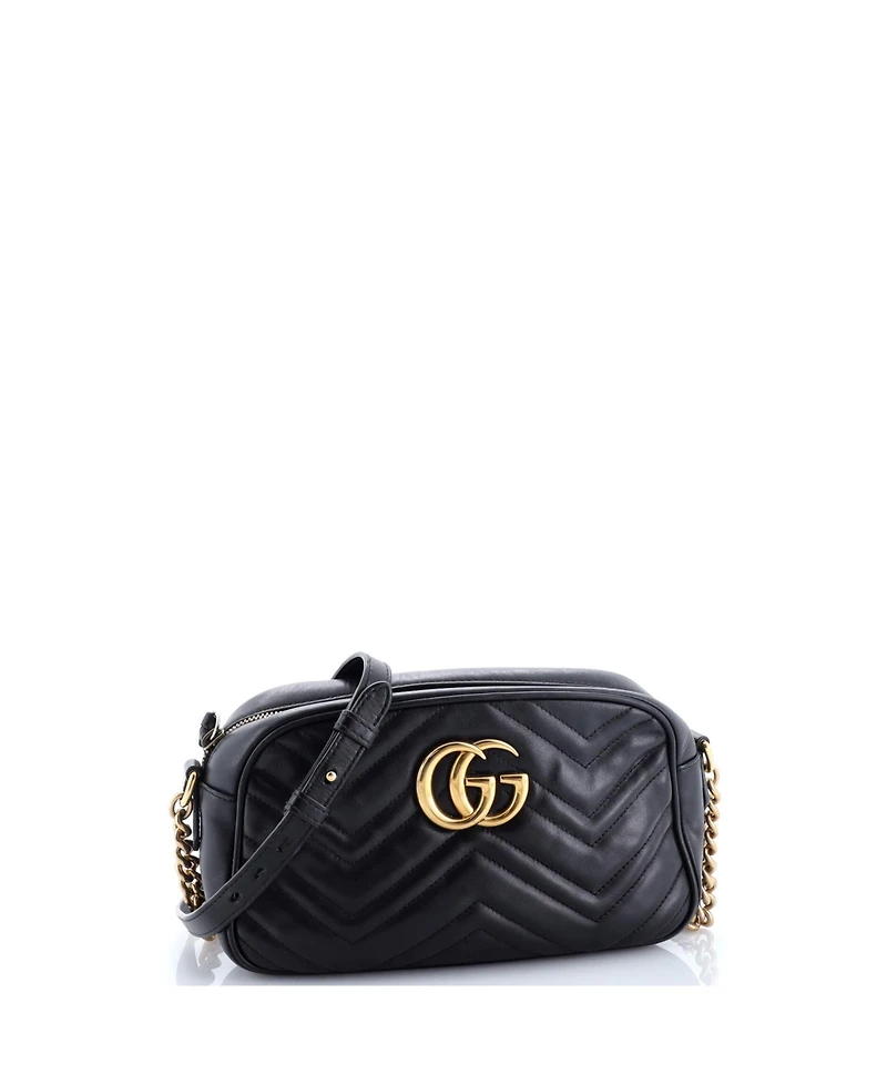 Pre-Owned Gucci Small Gg Marmont Shoulder Bag Matelasse Leather