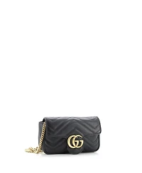 Pre-Owned Gucci Super Mini Gg Marmont Flap Bag Matelasse Leather