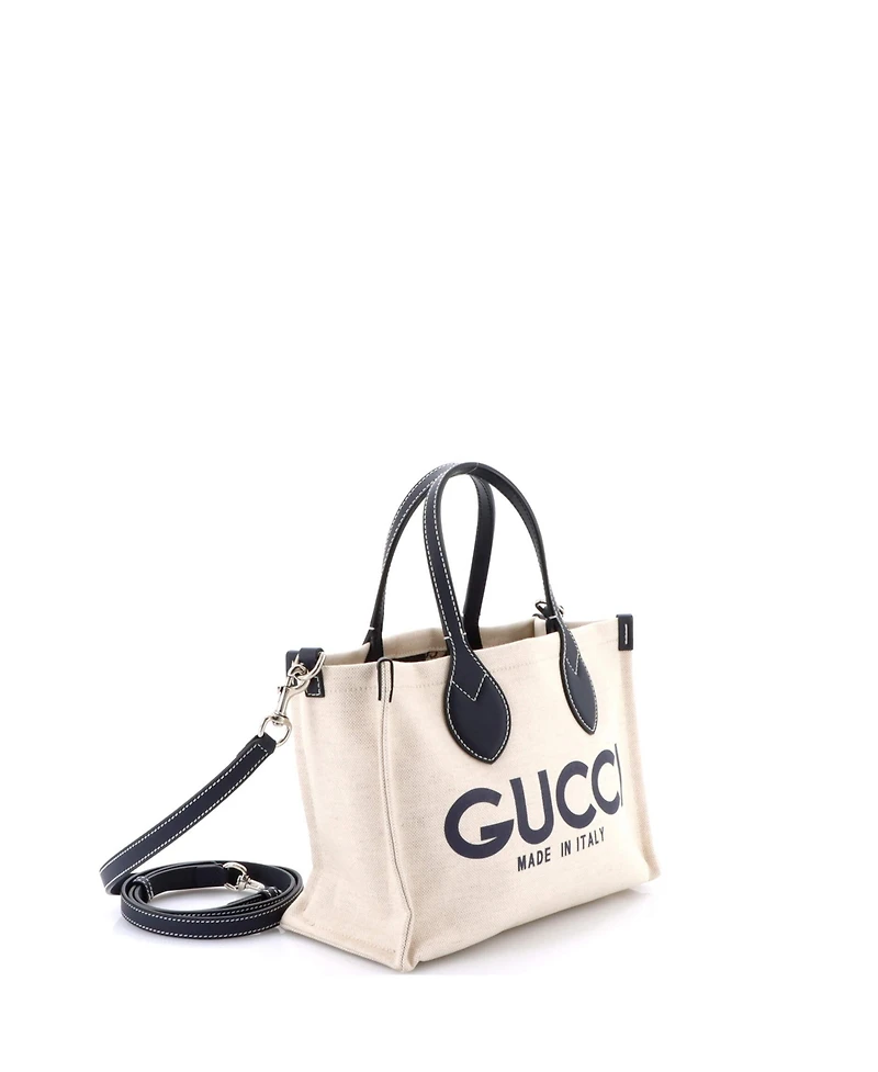 Pre-Owned Gucci Small Logo Shopper Tote Printed Canvas