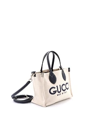 Pre-Owned Gucci Small Logo Shopper Tote Printed Canvas