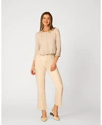 Cable & Gauge Women's Ruffle Hem Button Cardigan