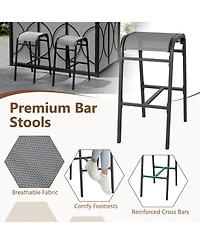 Sugift 6.5 x 4 x 8 ft Grill Gazebo Set with Bar Table and Stools