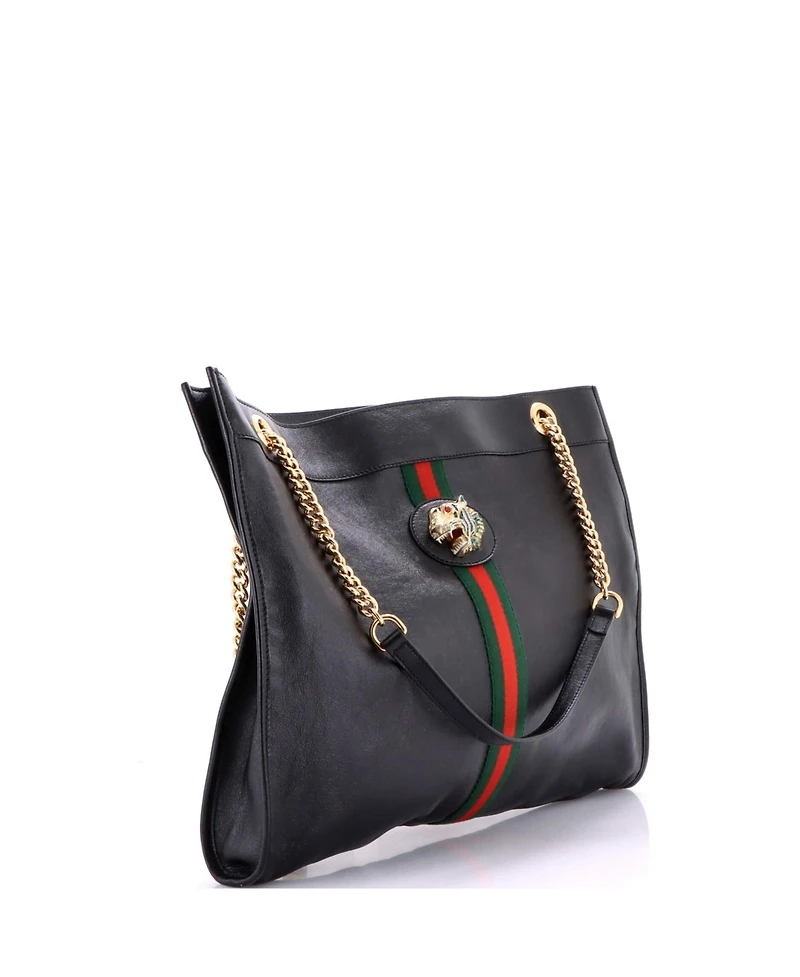 Pre-Owned Gucci Large Rajah Chain Tote Leather