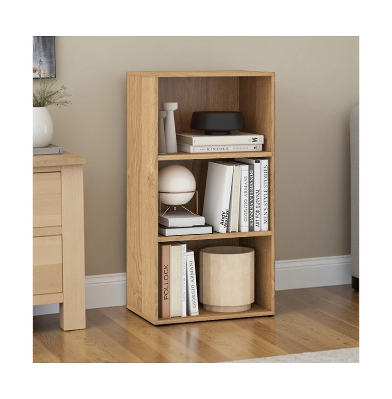 Slickblue 3-Cube Storage Bookcase with Adjustable Shelves