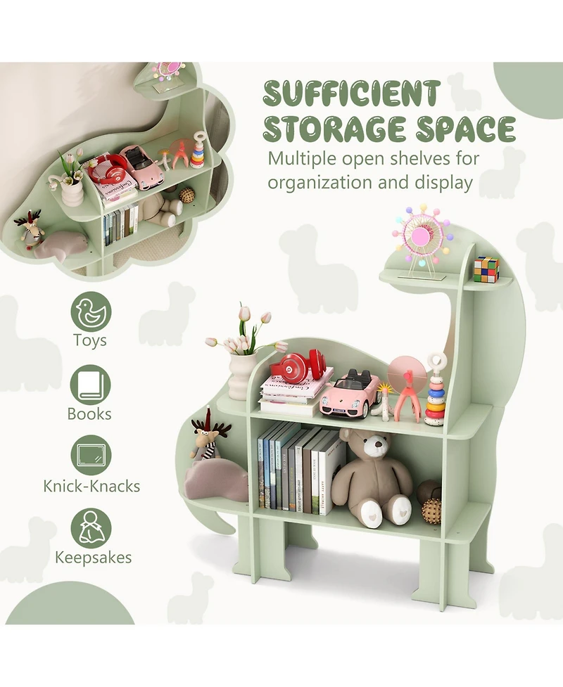Sugift 3 Tier Dinosaur Kids Bookshelf for Children Bedroom