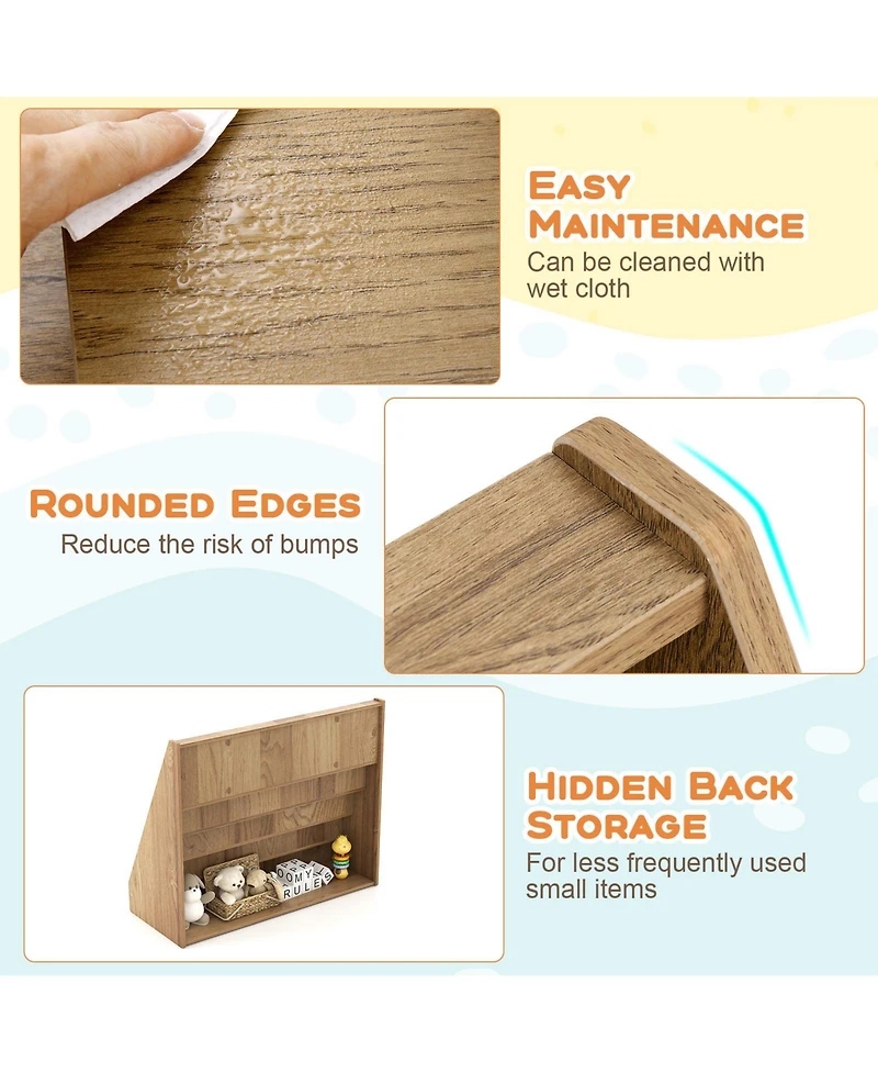 Sugift 5 Tier Kids Bookshelf with Deep Compartments and Stable Design