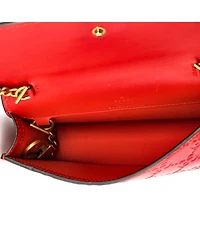 Pre-Owned Gucci Mini Cherries Wallet on Chain Guccissima Leather