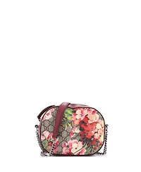 Pre-Owned Gucci Mini Chain Crossbody Bag Blooms Print Gg Coated Canvas