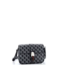 Pre-Owned Gucci Mini Front Buckle Crossbody Bag Gg Shadow Coated Canvas