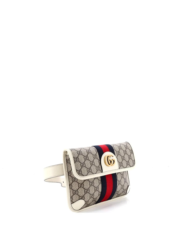 Pre-Owned Gucci Ophidia Flap Belt Bag Gg Coated Canvas with Leather