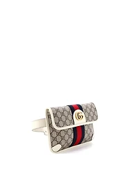 Pre-Owned Gucci Ophidia Flap Belt Bag Gg Coated Canvas with Leather
