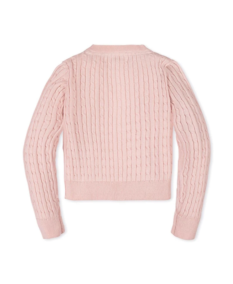 Hope & Henry Girls Hope and Henry Organic Classic Cable Cardigan Sweater