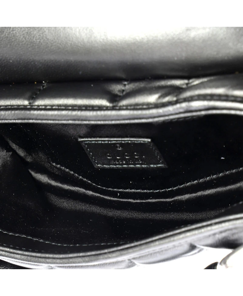 Pre-Owned Gucci Small Horsebit Chain Shoulder Bag Vertical Quilted Leather