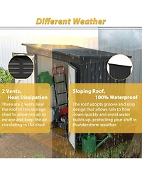 Mondawe 6' x 4' Outdoor Metal Storage Shed with Hinged Door, Lock and Ventilation