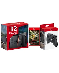 Nintendo Switch 2 Console with Hyrule Warriors Age of Imprisonment and Pro Controller Bundle