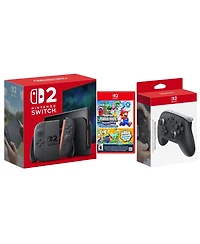Nintendo Switch 2 Console with Super Mario Bros Wonder and Pro Controller Bundle