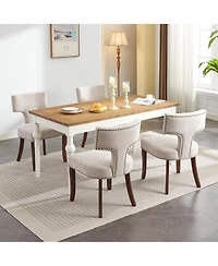 Rainsken Modern Wooden Dining Chairs Set of 2