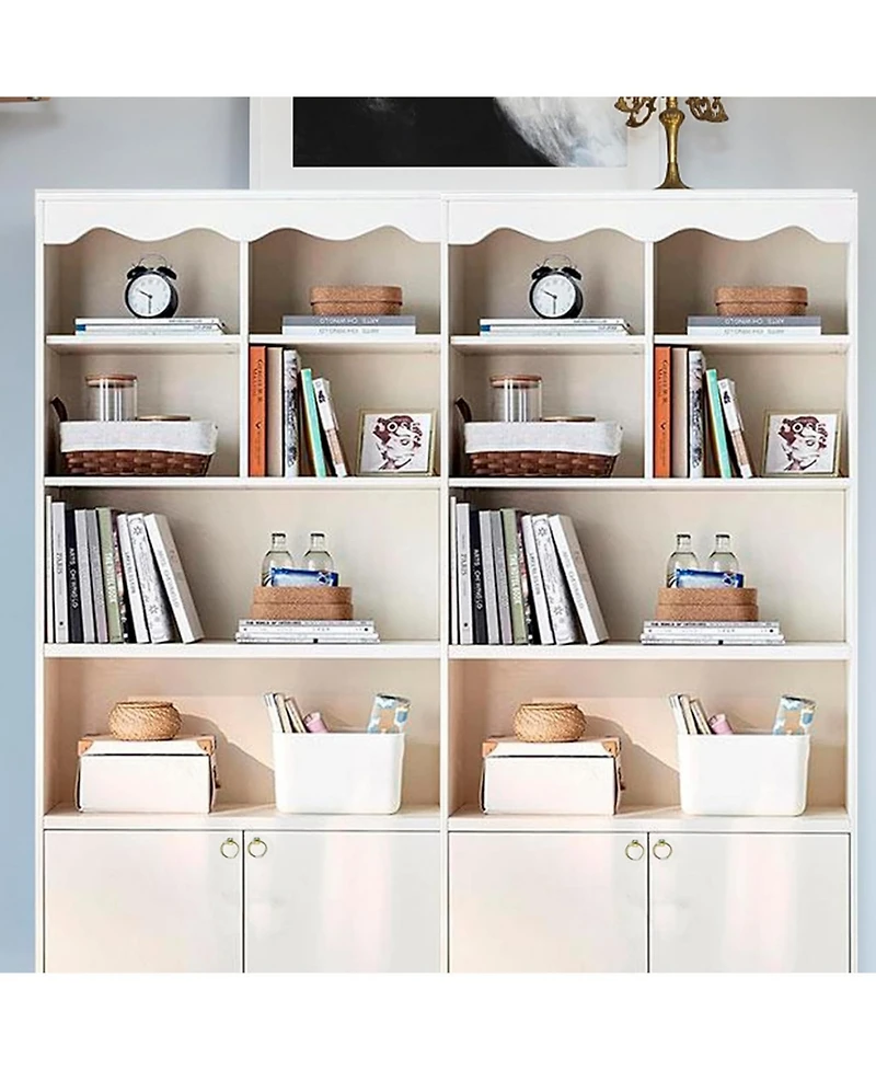 gaomon 5 Tier Bookshelf with Doors, 63 Inch Tall Bookshelves and Bookcases, Modern Wood Book Shelf, Freestanding Display Shelf Storage Organizer