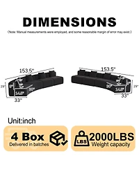 Streamdale Furniture Chenille Curved Sectional Sofa with 8 Pillows, Curved Symmetrical Modular Sofa