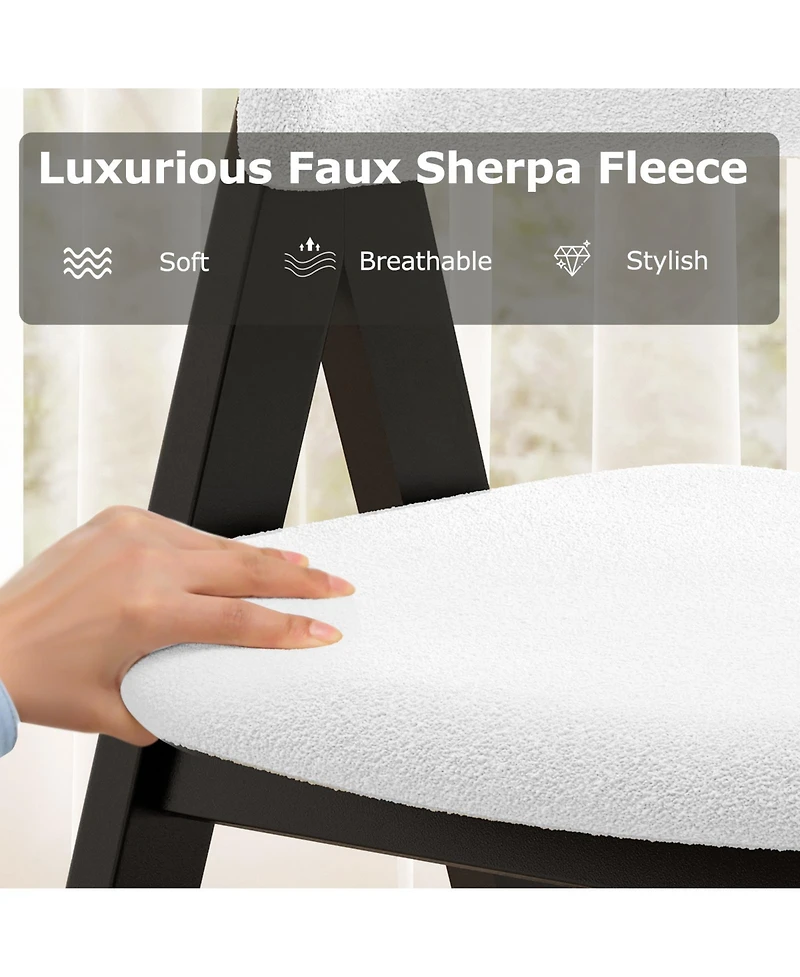 Sugift Mid Century Modern Upholstered Dining Chairs Set of Two