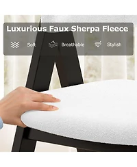 Sugift Mid Century Modern Upholstered Dining Chairs Set of Two