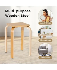 Sugift Stackable Stools Set of Four with Square Tops