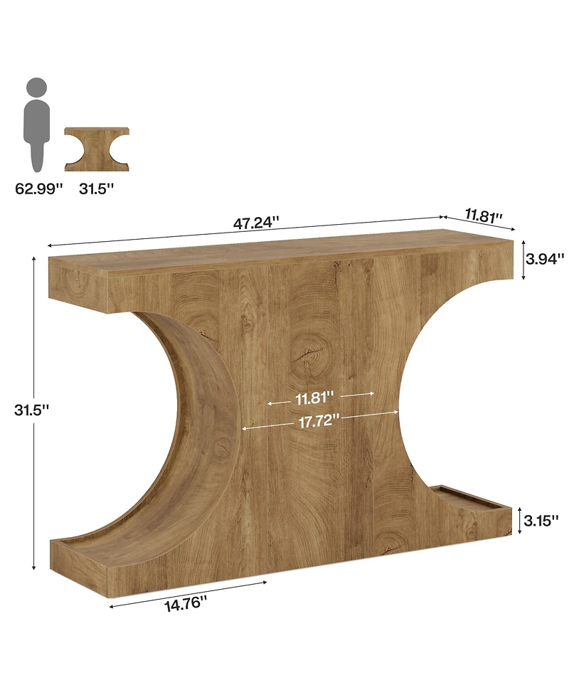 Tribesigns 41.3'' Console Table with C-Shaped Legs, Farmhouse Wooden Entryway Table