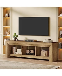 Tribesigns 63" Tv Stand for TVs Up to 75 Inches, Farmhouse Entertainment Center with Open Storage, Media Console