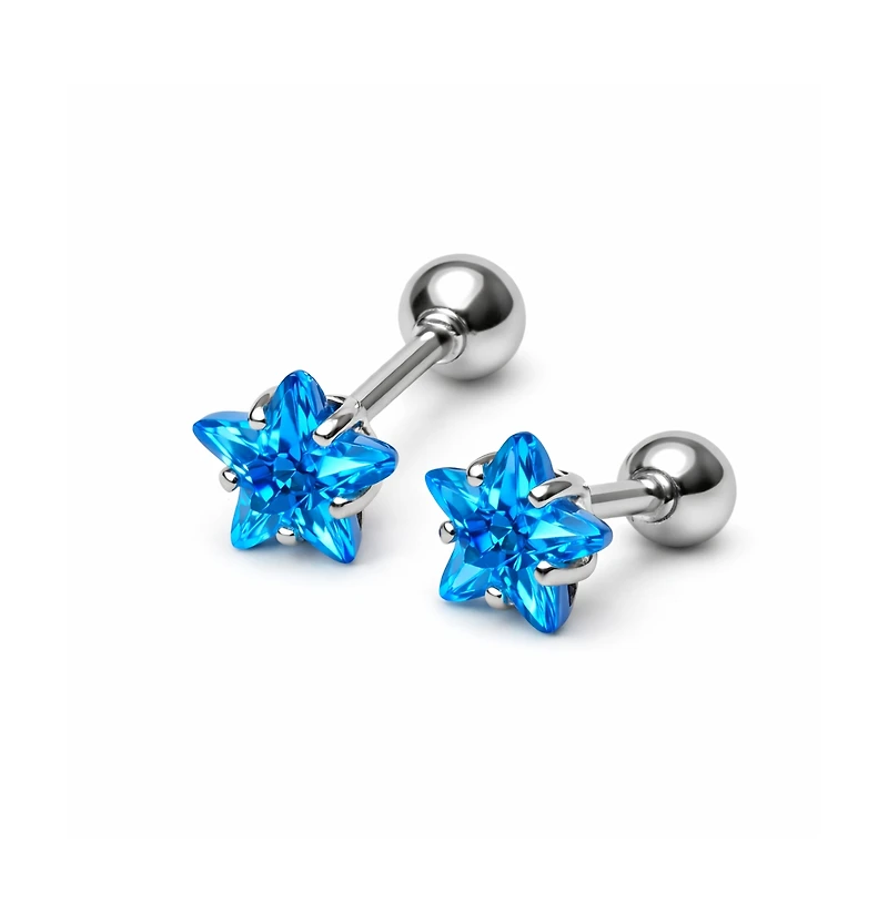 Rebl Jewelry Star Crystal Stud Earrings