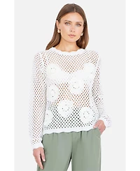 Yumi Women's Flower Crochet Jumper