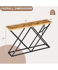Sugift Console Table with Solid Metal Frame and Storage Shelf