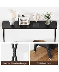 gaomon Slim 2-Tier Industrial Console Table, Space-Saving Sofa Side Table with Storage, Metal Frame for Entryway, Living Room