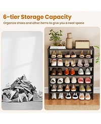 Sugift Six Tier Shoe Rack with Anti Tipping Design for Entryway