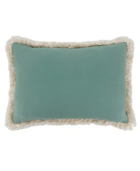 Saro Lifestyle Embroidered Lobster Fringe Decorative Pillow, 14" x 20"