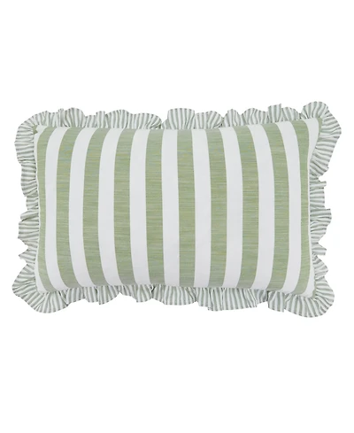 Saro Lifestyle Striped Ruffle Edge Decorative Pillow