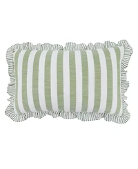 Saro Lifestyle Striped Ruffle Edge Decorative Pillow