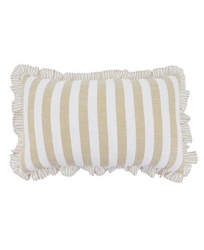 Saro Lifestyle Striped Ruffle Edge Decorative Pillow