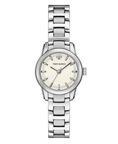 Tory Burch Women's The Miller Round Small Quartz Three-Hand Silver Stainless Steel Watch, 28mm
